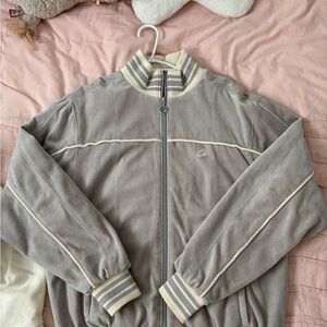Gray and Cream Corteiz Jacket